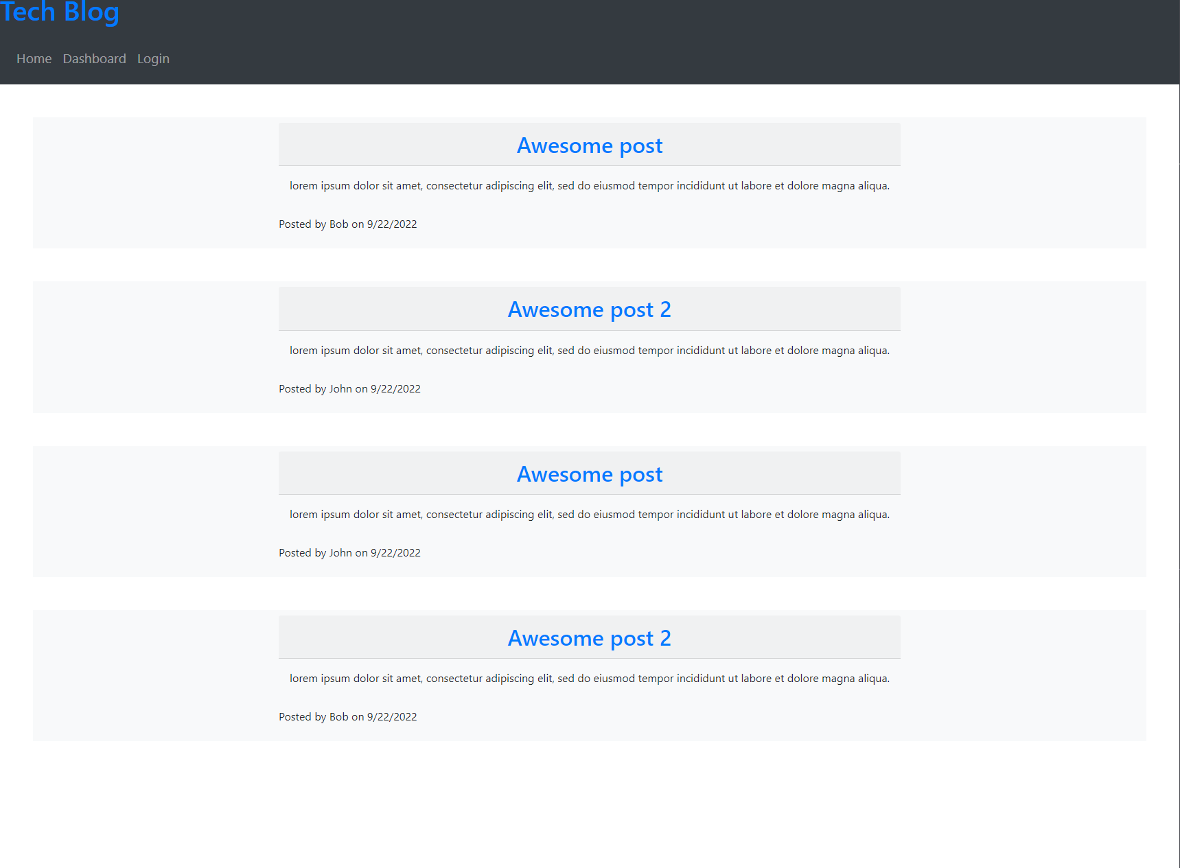 Tech Blog App screenshot