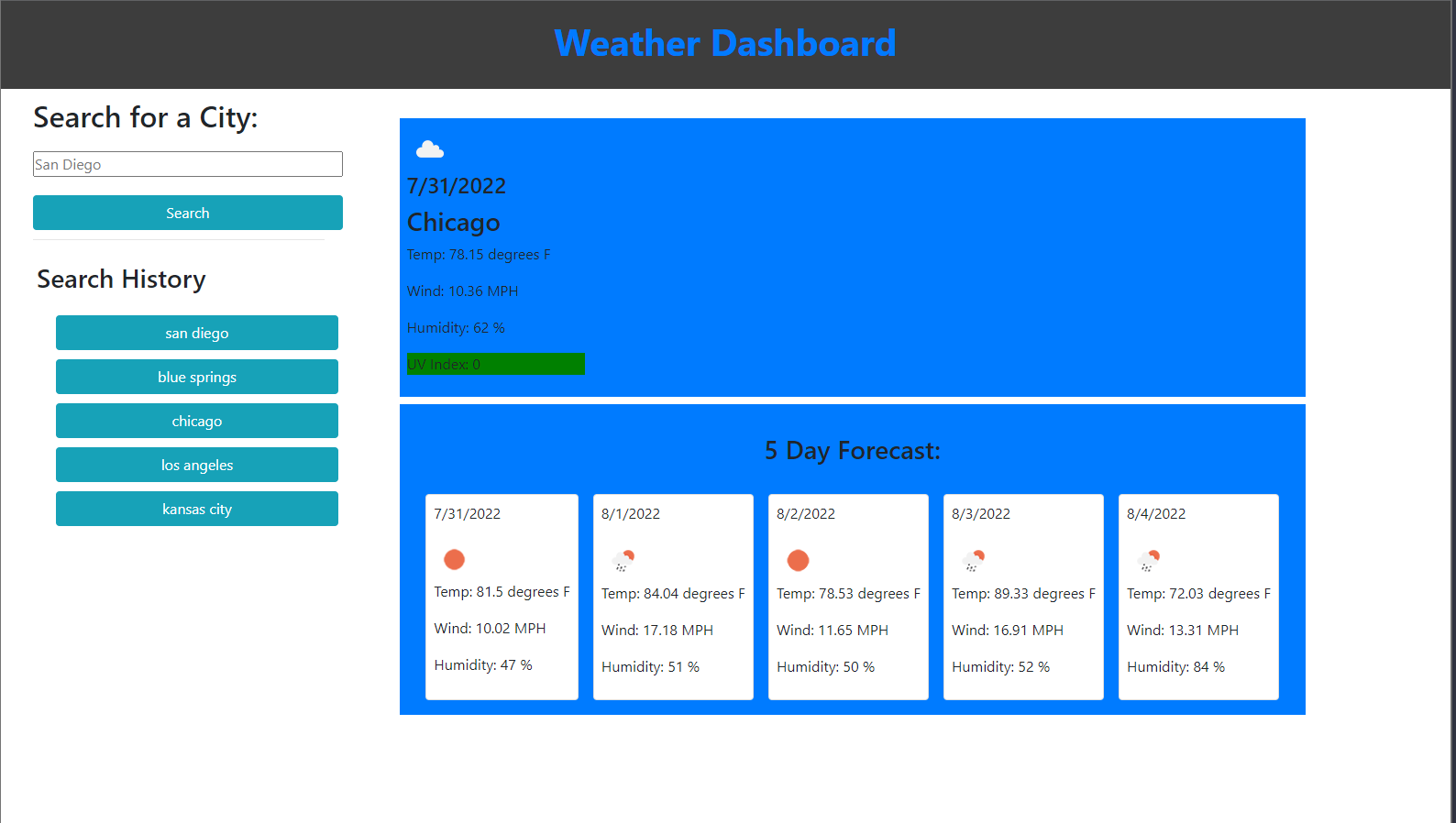 Weather App screenshot